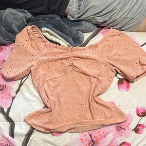 PerSeption Concept Coral Eyelet Blouse